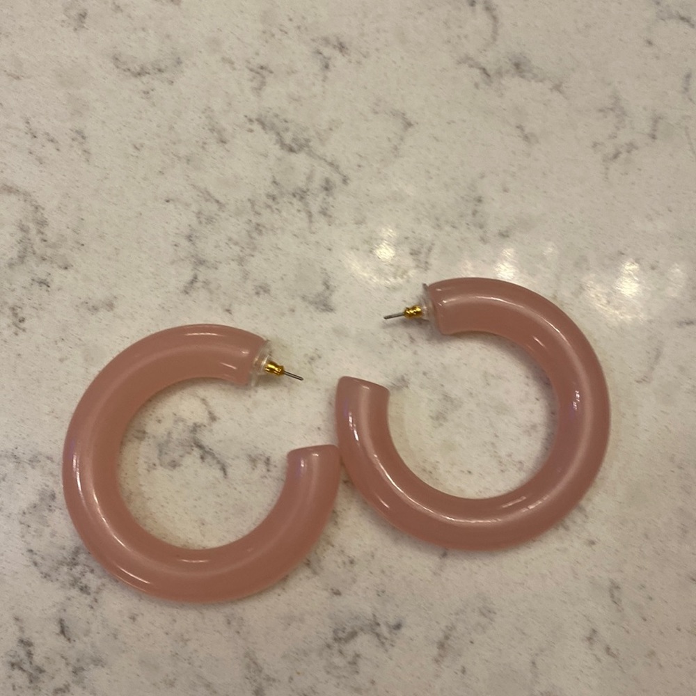 Bauble Bar pink hoops